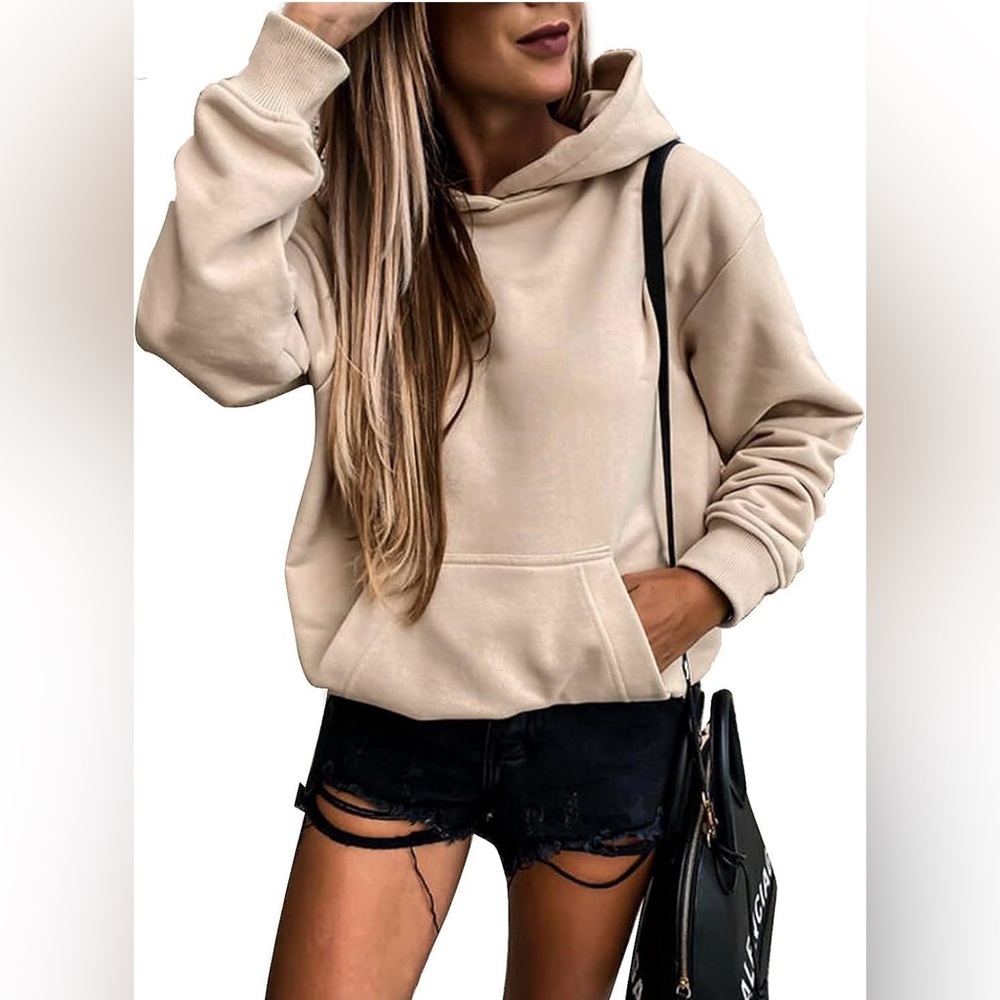 Womens vintage oversized sweatshirt popover hoodie with pockets essential jacket